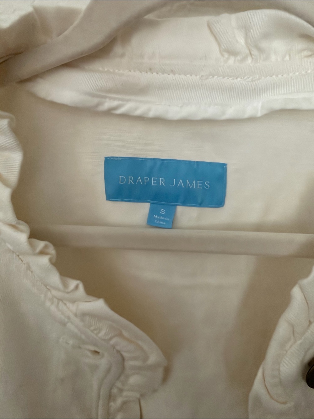 Draper James Cream Ruffle-Trim Cotton Jacket - Picture 2 of 5